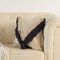 Deerlux 16" Handwoven Cotton Throw Pillow Cover with Embossed and Fringed Crossed line with Filler, Charcoal QI004300.CH.K - alternate 4